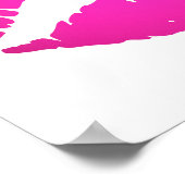 Poster Baiser en bâton de lèvre rose chaud (Coin)