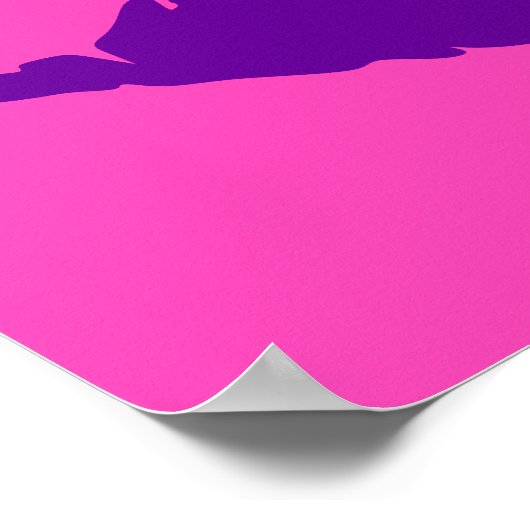 Poster Baiser en bâton rose et violet (Coin)