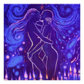 Poster Baiser lesbienne passionnée (Devant)