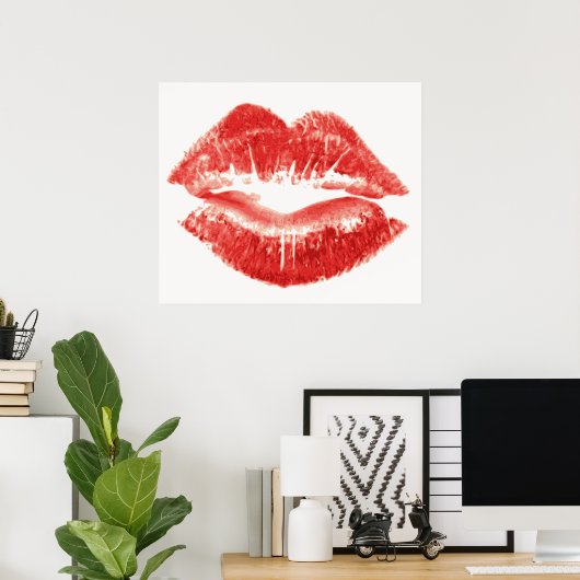Poster Baiser, lèvres rouges (Bureau à domicile)