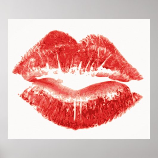 Poster Baiser, lèvres rouges (Devant)