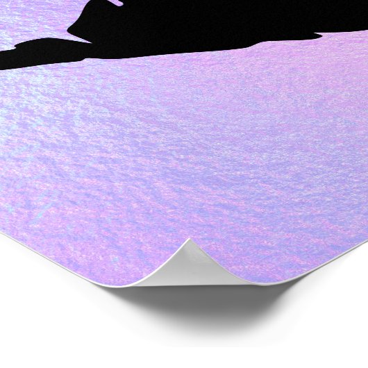 Poster Baiser noir en bâton à lèvres sur Pastel Iridescen (Coin)