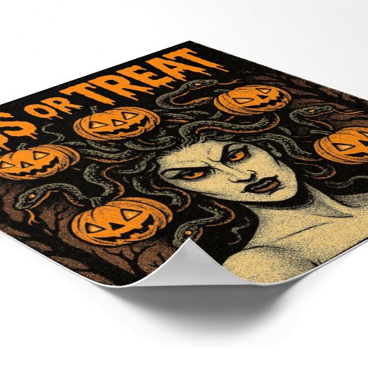 Poster Baiser ou traiter Halloween (Coin)