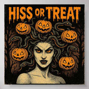 Poster Baiser ou traiter Halloween