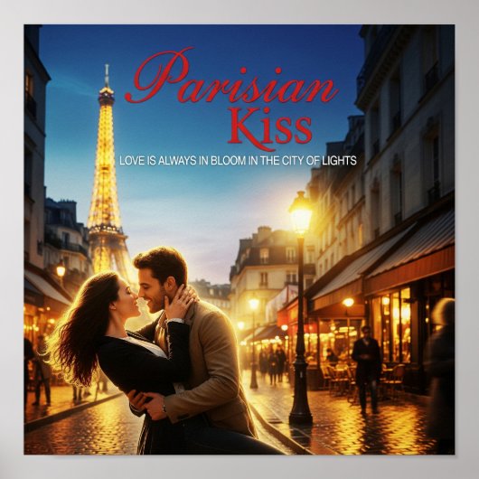 Poster Baiser parisien - Tour Eiffel Romance (Devant)