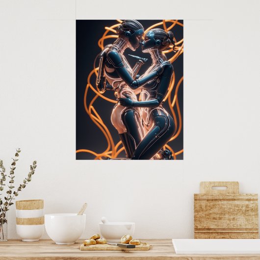 Poster baiser passionné (Cuisine)