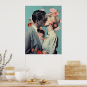 Poster Baiser romantique, Impression, Décor, Collage, Art (Cuisine)