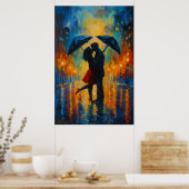 Poster Baiser romantique sous la pluie (Cuisine)