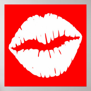 Poster Baiser Rouge et Blanc