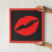 Poster Baiser Rouge sur Fond Noir