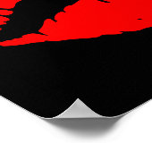 Poster Baiser Rouge sur Fond Noir (Coin)