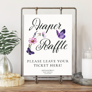 Poster Baisers à papillon Baby shower violet sauvage Raff