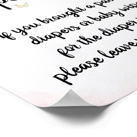 Poster Baisers à papillon & Bébé Voeux à couches (Coin)