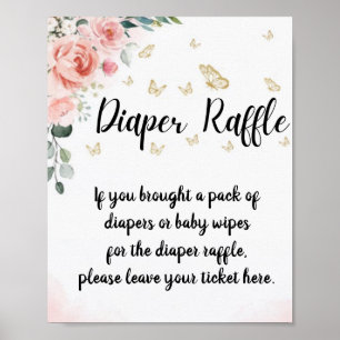 Poster Baisers à papillon & Bébé Voeux à couches