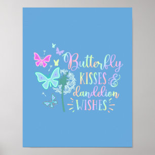 Poster Baisers de papillon Vœux de pissenlit Personnalisé