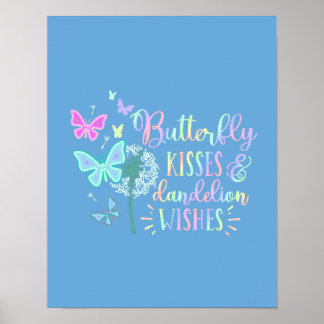 Poster Baisers de papillon Vœux de pissenlit Personnalisé