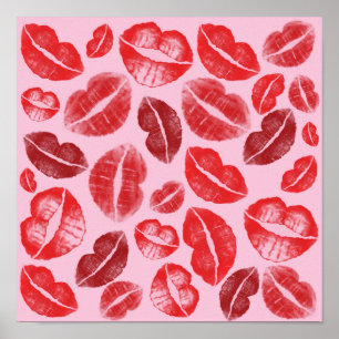 Poster Baisers de rouge à lèvres