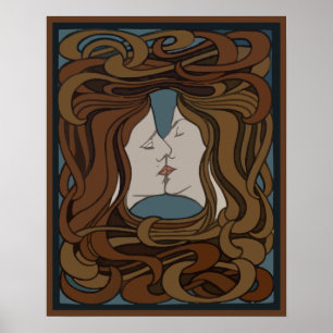 Poster Baisers de visages du nouveau deux d'art de