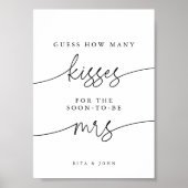 Poster Baisers minimaux modernes pour Mme Fête des mariée (Devant)