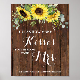 Poster Baisers pour Mme Tournesols Jeu de Salle de Bain S