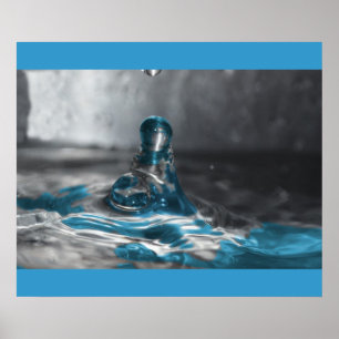 Poster baisse de l'eau bleue