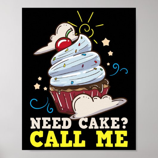 Poster Baker Baking Cake Cupcake Cadeau (Devant)