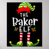 Poster Baker Christmas Elf Matching Pajama X-mas Party  (Devant)