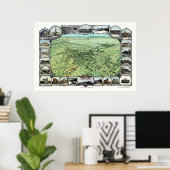 Poster Bakersfield, CA Carte panoramique - 1901 (Bureau à domicile)