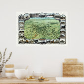 Poster Bakersfield, CA Carte panoramique - 1901 (Cuisine)