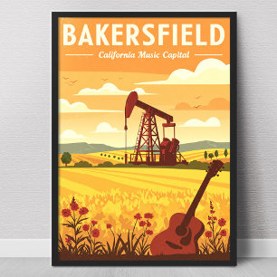 Poster Bakersfield Californie vintage