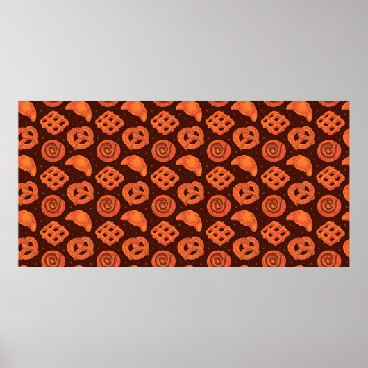 Poster Bakery seamless pattern, texture. Boulangerie shop (Devant)