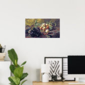 Poster Bakhuyzen - Raisins Bleus Et Pêches (Bureau à domicile)