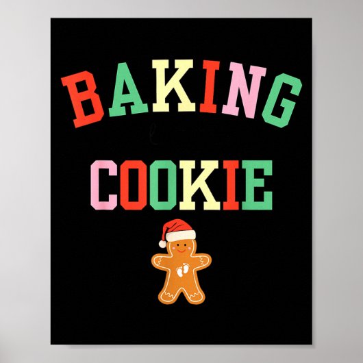 Poster Baking A Little Cookie Pregnant Christmas Mom To B (Devant)