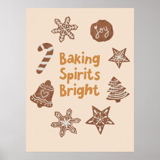 Poster Baking Spirits Bright Christmas Cookies Jaune (Devant)