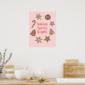 Poster Baking Spirits Bright Christmas Cookies rose (Cuisine)