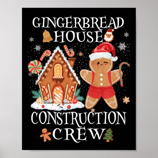 Poster Baking Xmas Gingpain Maison Construction Crew De (Devant)