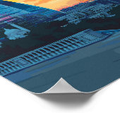 Poster Bakou Azerbaïdjan Travel Art Vintage (Coin)