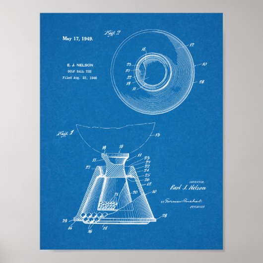 Poster Bal de golf 1949 Dessin d'art breveté (Devant)