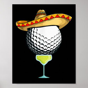 Poster Bal De Golf Cinco De Mayo Avec Sombrero Et Margari