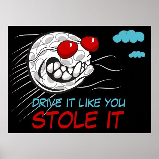 Poster Bal de golf volant avec lunettes de soleil avec ci (Devant)