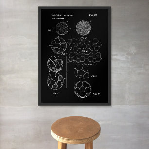 Poster Bal de soccer Art brevet