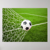 Poster Bal de soccer atteindre l'objectif net (Devant)