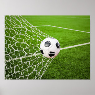 Poster Bal de soccer atteindre l'objectif net