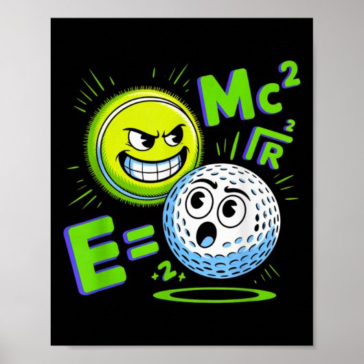 Poster Bal De Tennis Et Bal De Golf Duo Math (Devant)