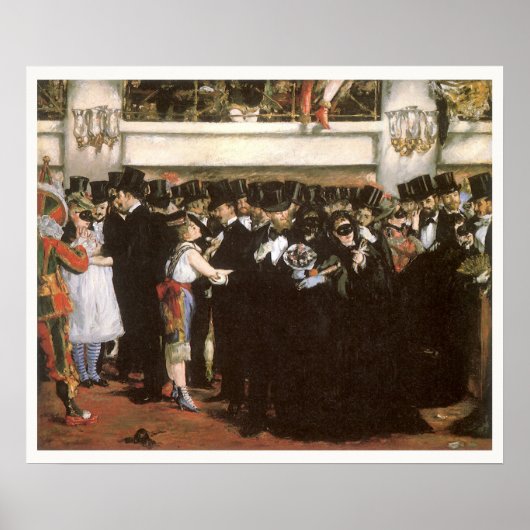 Poster Bal masqué à l'opéra par Edouard Manet (Devant)