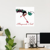 Poster BAL MASQUÉ DU MARDI GRAS , Blanc (Bureau à domicile)
