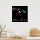 Poster BAL MASQUÉ DU MARDI GRAS ,Noir (Cuisine)