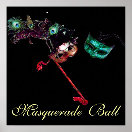 Poster BAL MASQUÉ DU MARDI GRAS ,Noir (Devant)