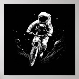 Poster Balade à vélo d'astronaute cosmique Aventure spati