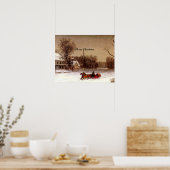 Poster Balade de Noël à l'ancienne, Scène d'hiver (Cuisine)